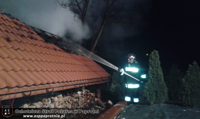  Pożar garażu w miejscowości Paprotnia.
