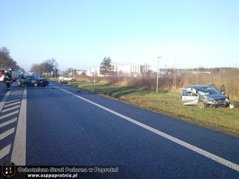 Wypadek na trasie krajowej 92 w miejscowości  Kozuszki Parcel