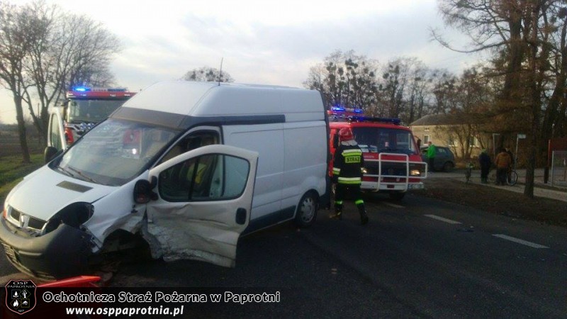 Wypadek na krajowej 92 w miejscowości Lisice 