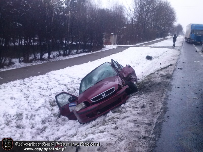 Wypadek drogowy na trasie E 92 w Serokach