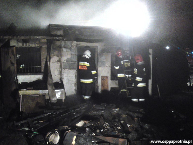 Pożar budynku gospodarczego w Ludwikowie