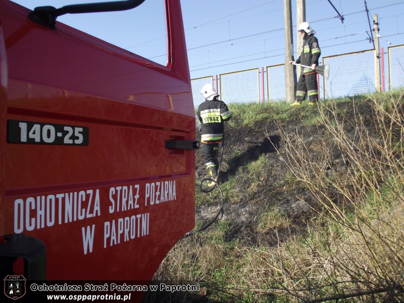 Pożar trawy przy stacji PKP Seroki